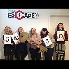 Photograph of our students at an Escape Room challenge