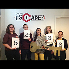 Photograph of our students at an Escape Room challenge