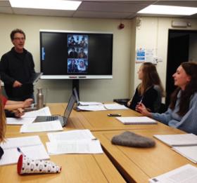 photograph of current students in a discussion group