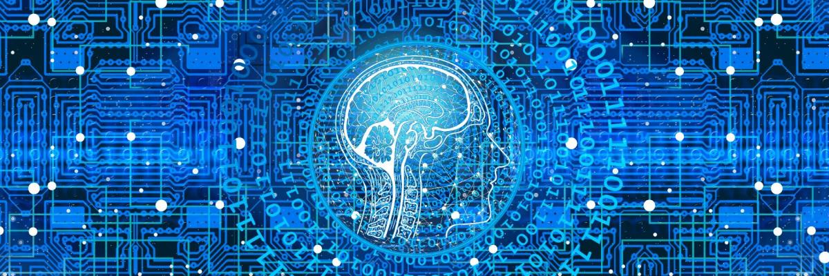 Artificial intelligence illustration showing a brain